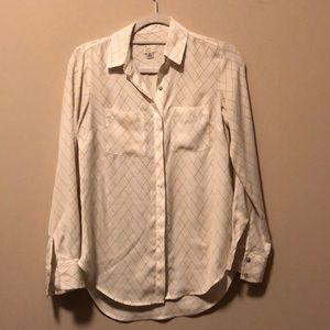 white and gold button down